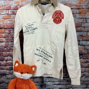 ⬇️$50 Ralph Lauren Henley pullover quilted patched